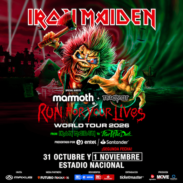 Doblete histórico en Santiago: Iron Maiden celebrará 50 años de carrera en el Estadio Nacional